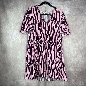 Rhode Tabitha Printed Crepe Ikat Print Mini Dress In Pink Purple Women's Size S